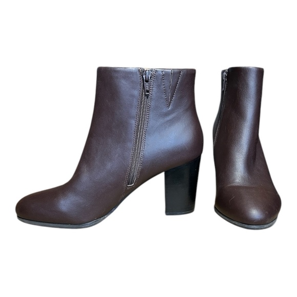 VIONIC 322 Kennedy Brown Leather Bootie Orthaheel Fall Winter 3" Heel sz 10 - Picture 4 of 8